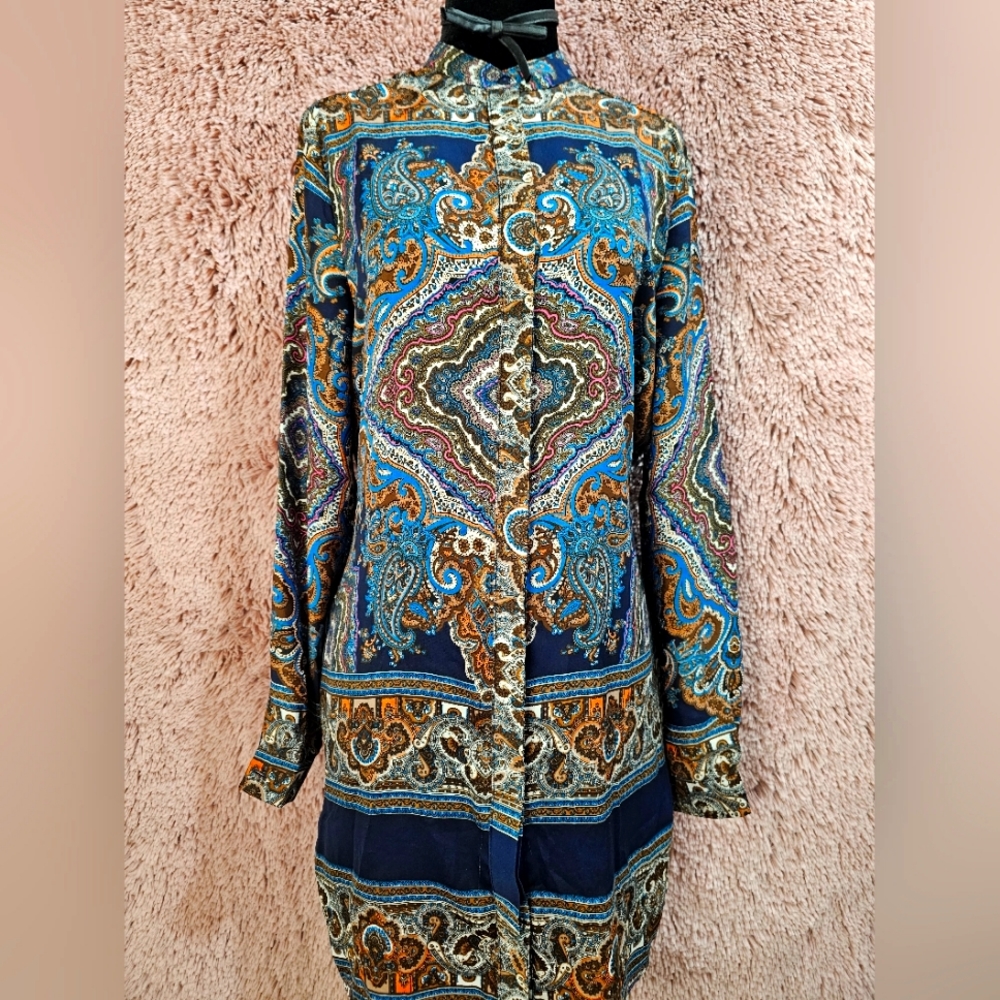 Missguided Paisley Button-Down Shirtdress